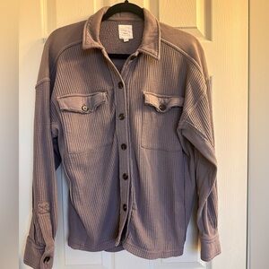 CLEO + WOLF WOMEN'S OVERSIZED KNIT BUTTON UP SHIRT